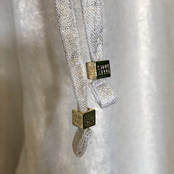 *NWT* ELLEN TRACY Linen Blend Chalk with Gold Foil Pants - Picture 4 of 10